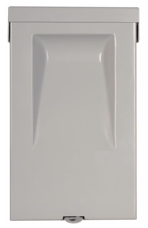 Eaton DPU222R Eaton air conditioning disconnect, Non-fused pullout, 60A, 120/240V, 10 kAIC, #14-3 Cu/Al 60 C or 75 C, NEMA 3R Galvanized Steel enclosure, 10 hp at 240V, ANSI 61 gray