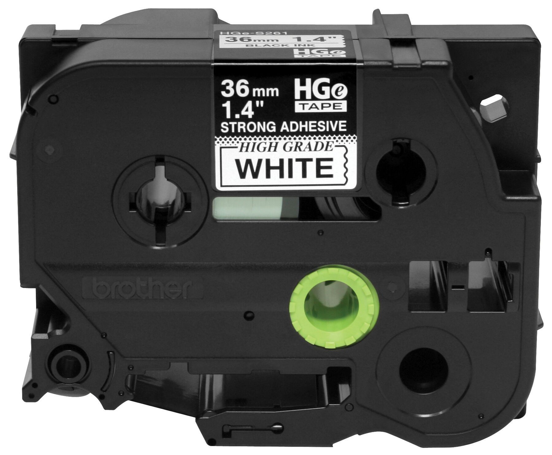 BRO HGeS261 5PK BROTHER 5 PACK 1.4 IN X 26.2 FT. (36MM X 8M) BLACK INK ON WHITE LABEL