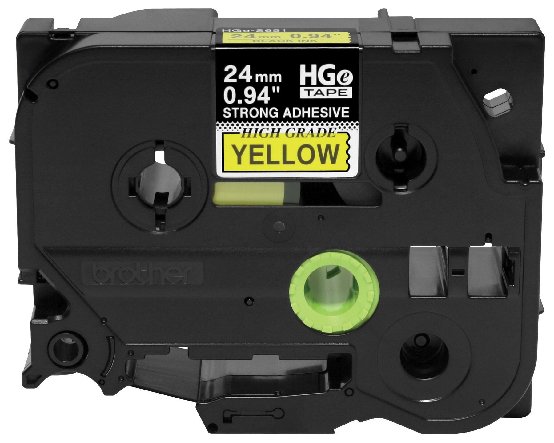 BRO HGeS651 5PK BROTHER 5 PACK 0.94 IN X 26.2 FT. (24MM X 8M) BLACK INK ON YELLOW LABEL