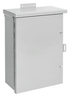 nVent Hoffman A16R166HCR Medium Drip-Shield Hinged-Cover Type 3R, 16.00x16.00x6.00, Gray, Steel