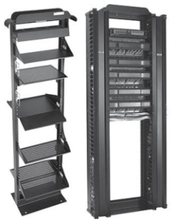 nVent Hoffman EDR19FM45U Open Frame Rack 2-Post, 84.00x20.25x15.00, Black, Aluminum