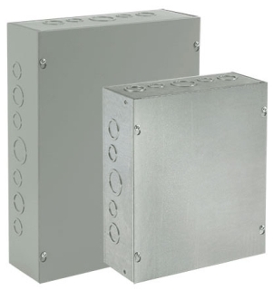 nVent Hoffman ASE12X12X4NK Screw-Cover Enclosure Type 1 no Knockouts, 12x12x4, Gray, Steel