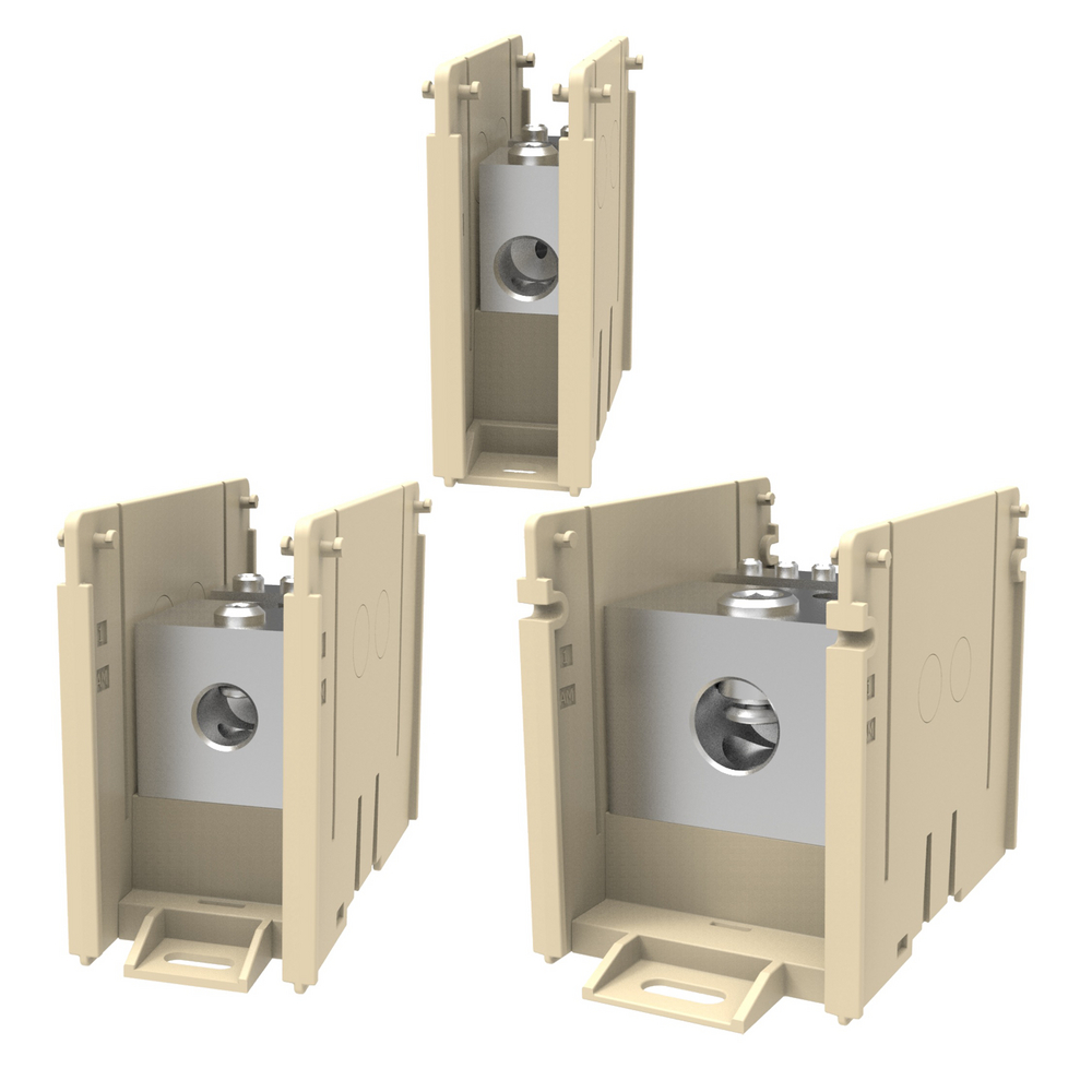 Burndy BDBMCS3U1 Distribution block, One pole Open Style 6 AWG- 350 Kcmil (Run), 6 AWG- 350 Kcmil (Tap)