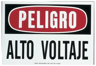 idl 44-881 IDL SAFETY SIGNIDEALSELF-STICKINGLGND: DANGER - HIGH VOLTAGE - KEEP OutPolyester