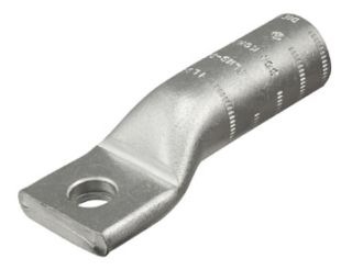 ILSCO ALNS-2-14 Surecrimp Aluminum Compression Lug, Conductor Size 2, 1 Hole, 1/4in Bolt Size, Long Barrel, No Sight Window, Tin Plated, UL, CSA