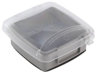 NA WP5220C Extra-Duty Plastic In-Use Weatherproof Cover, Double-Gang, Vrt, 2.25" Clear