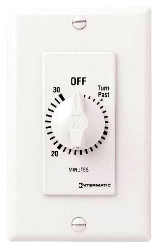 NA FD30MWC Spring Wound Countdown Timer, Decorator Style, 125-277 VAC, 50/60 Hz, SPST, 30 Minute Max, Without Hold, White