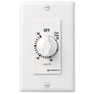 NA FD60MWC Spring Wound Countdown Timer, Decorator Style, 125-277 VAC, 50/60 Hz, SPST, 60 Minute Max, Without Hold, White