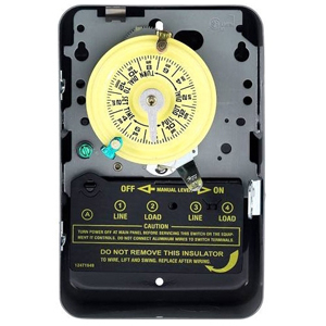 NA T104 24-Hour Mechanical Time Switch, 208-277 VAC, 60Hz, DPST, Indoor Metal Enclosure, 1 Hour Interval