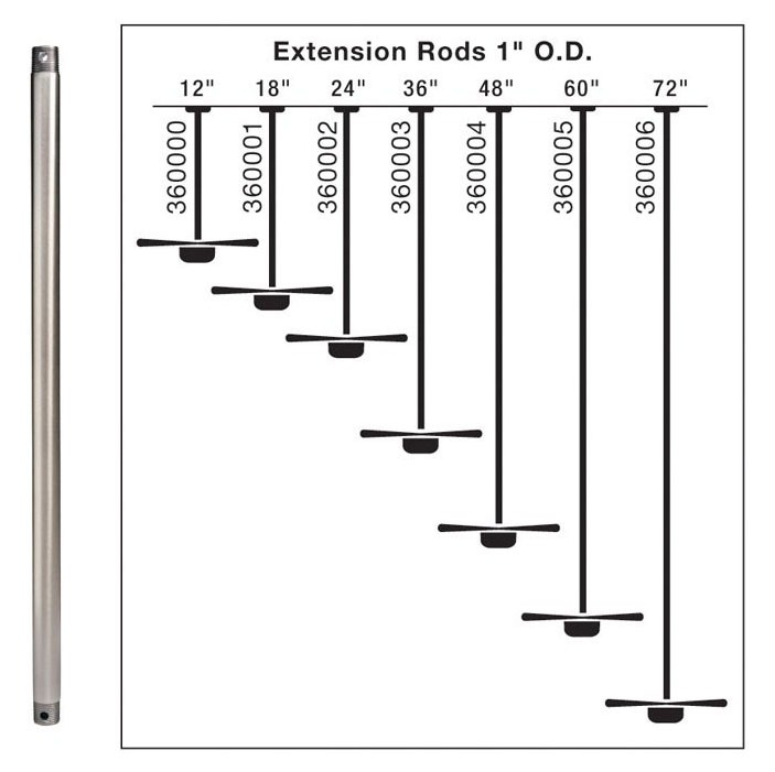 Kichler 360002NI Dual Threaded 24" Downrod Brushed Nickel