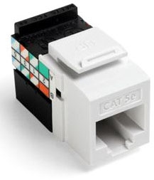 Leviton 5G108-RW5 GIGAMAX Cat 5e QUICKPORT Jack, White
