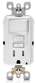 Leviton GFSW1-W 15 Amp, Self Test, Tamper-Resistant GFCI Switch/Outlet Combo with LED Indicator Light