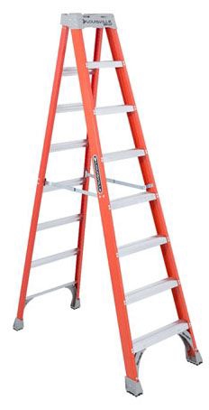 Louisville FS1508 Louisville 8-Foot Fiberglass Step Ladder, Type IA, 300-pound Load Capacity, FS1508