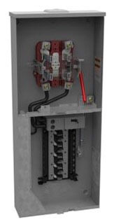 Milbank U5871-XL-200 4 Terminal Ringless Small Closing Plates Lever Bypass 1-200 Ampere Main Breaker 8 Branch Circuit 14.125 In X 33.5 In X 4.5 In
