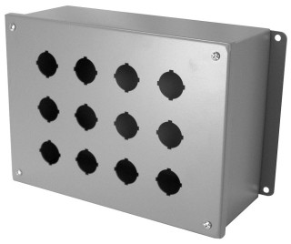 Milbank PB12S12 2 Hole Pushbutton Enclosure Type 12 And 4 Steel No Knockouts ANSI 61 Gray Pushbutton Hole In Front Cover