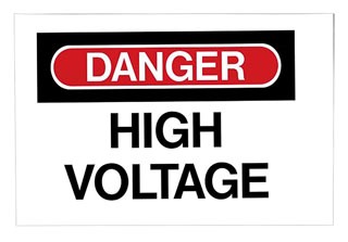 nsi DSS-5 NSI SAFETY SIGN ADHESIVE 10" X 14" DANGER HIGH VOLTAGE