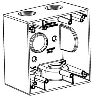 ORB 2DB75-5 ORB BOX 5-3/4 HUBS DEEP 2G 2 HOLES EACH END 1 IN BACK