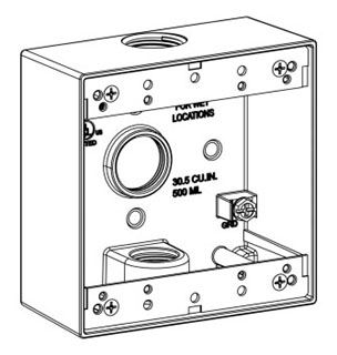 ORB 2B75-3 ORB BOX 3-3/4 2G HUBS 1 HOLE EACH END & BACK