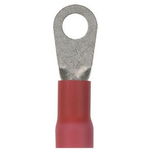 Pan-Term PV8-10R-TY Pan-Term PV8-10R-TY Ring Terminal, Red, Vinyl, 8 AWG, #10 Stud, PK200