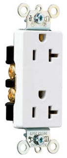 Pass & Seymour 26352W 20A 125V Heavy Duty Specification Grade Decorator Duplex Receptacle, White