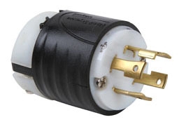 Pass & Seymour L1630P 30A NEMA L1630 Plug - Black Back, White Front Body