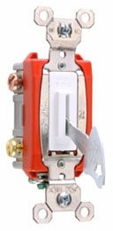 Pass & Seymour PS20AC2WL Industrial Extra Heavy Duty Specification Grade Lock Switch Back and Side Wire, White