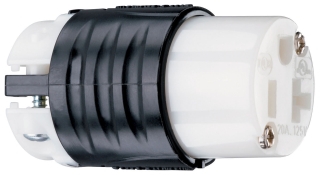 Pass & Seymour PS5369X 20A, 125V Extra-Hard Use Spec-Grade Connector, Black and White