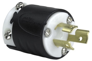 Pass & Seymour PSL715P 15A NEMA L715 Plug - Black Back, White Front Body