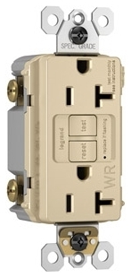 radiant 2097TRWRI radiant Tamper-Resistant Weather-Resistant 20A Duplex Self-Test GFCI Receptacles with SafeLock Protection, Ivory