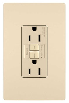 radiant 1597I radiant 15A Duplex Self-Test GFCI Receptacles with SafeLock Protection, Ivory