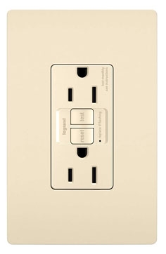 radiant 1597TRLA radiant Tamper-Resistant 15A Duplex Self-Test GFCI Receptacles with SafeLock Protection, Light Almond