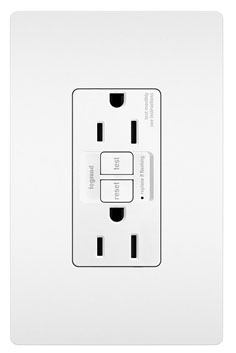 radiant 1597TRW radiant Tamper-Resistant 15A Duplex Self-Test GFCI Receptacles with SafeLock Protection, White