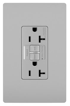 radiant 2097GRY radiant 20A Duplex Self-Test GFCI Receptacles with SafeLock Protection, Gray