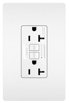 radiant 2097W radiant 20A Duplex Self-Test GFCI Receptacles with SafeLock Protection, White