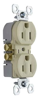 Pass & Seymour 3232TRI Trademaster 15A 125V Tamper-Resistant Duplex Receptacle, Ivory