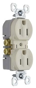 Pass & Seymour 3232TRLA Trademaster 15A 125V Tamper-Resistant Duplex Receptacle, Light Almond
