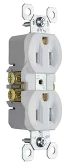Pass & Seymour 3232W Trademaster 15A/125V Duplex Receptacle, White