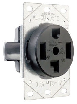 Pass & Seymour 3864 30A 125/250V 14-30R Straight Blade Single Flush Receptacle, 3-Pole, 4-Wire