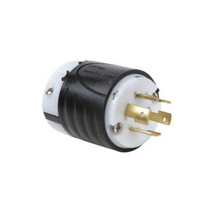 Pass & Seymour L1620P 20A NEMA Plug L1620 - Black Back, White Front Body