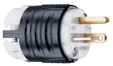 Pass & Seymour PS5366X 20A, 125V Extra-Hard Use Spec-Grade Plug, Black and White