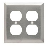 Pass & Seymour SS82 2-Gang 302/304 Stainless Steel Wall Plate, Duplex Receptacle Openings