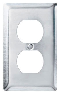 Pass & Seymour SS8 1-Gang 302/304 Stainless Steel Wall Plate, Duplex Receptacle Openings