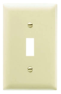 Pass & Seymour TP1I TradeMaster 1-Gang Nylon Wall Plate, 1 Toggle Switch Opening, Ivory