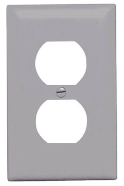 Pass & Seymour TP8GRY TradeMaster 1-Gang Nylon Wall Plate, Duplex Receptacle Openings, Gray