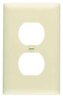 Pass & Seymour TP8I TradeMaster 1-Gang Nylon Wall Plate, Duplex Receptacle Openings, Ivory
