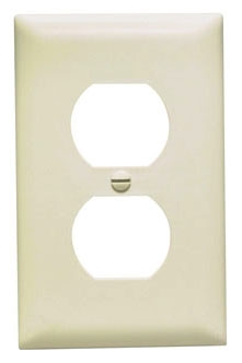 Pass & Seymour TP8LA TradeMaster 1-Gang Nylon Wall Plate, Duplex Receptacle Openings, Light Almond