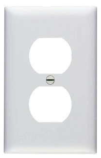 Pass & Seymour TP8W TradeMaster 1-Gang Nylon Wall Plate, Duplex Receptacle Openings, White