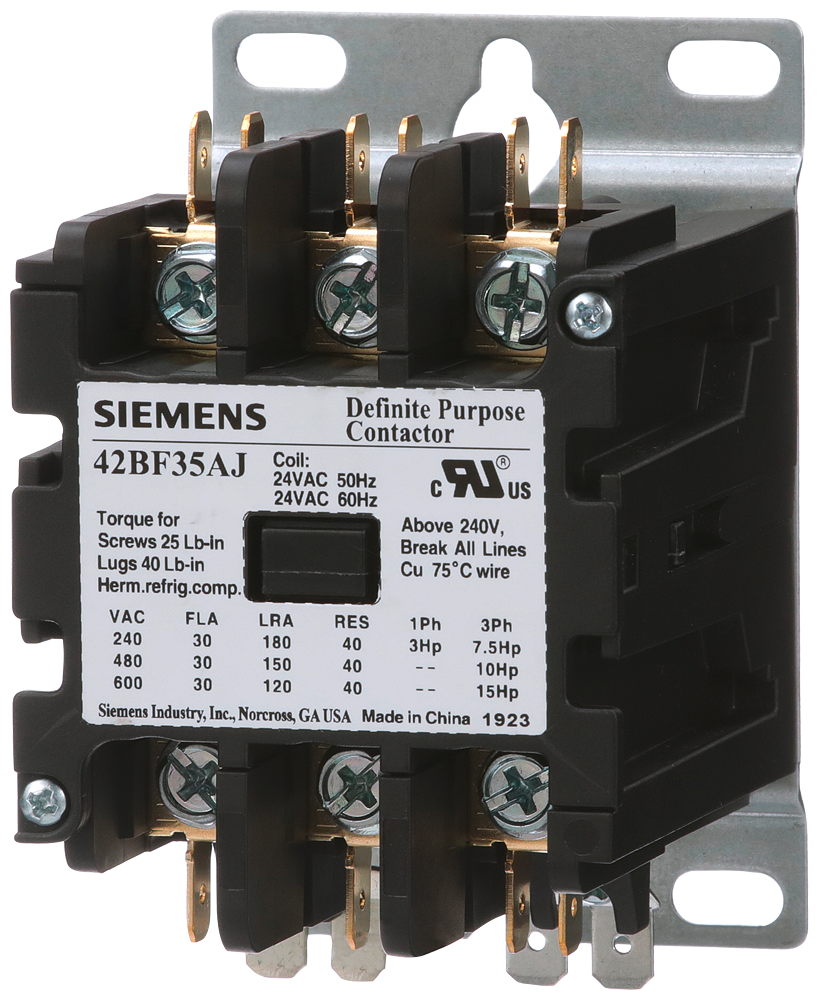 Product image for Siemens 42BF35AF Contactor, 42DP, 30A, 3P, Open, 120V