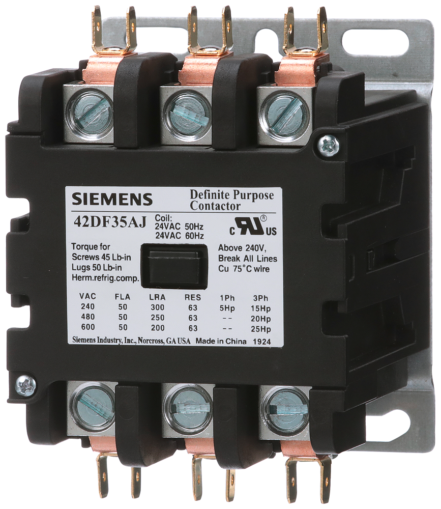 Siemens 42DF35AH Contactor, 42DP, 50A, 3P, Open, 480V