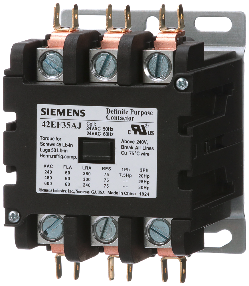 Siemens 42EF35AG Contactor, 42DP, 60A, 3P, Open, 240V